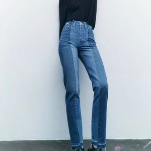 Zara navy blue denim jeans